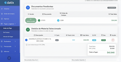 Sistema de órdenes de pago